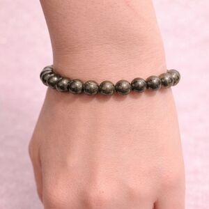 Pyrite Beaded Stretch Bracelet